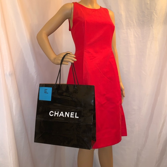 CHANEL Handbags - E)  CHANEL large gloss black SHOPPING BAG tote